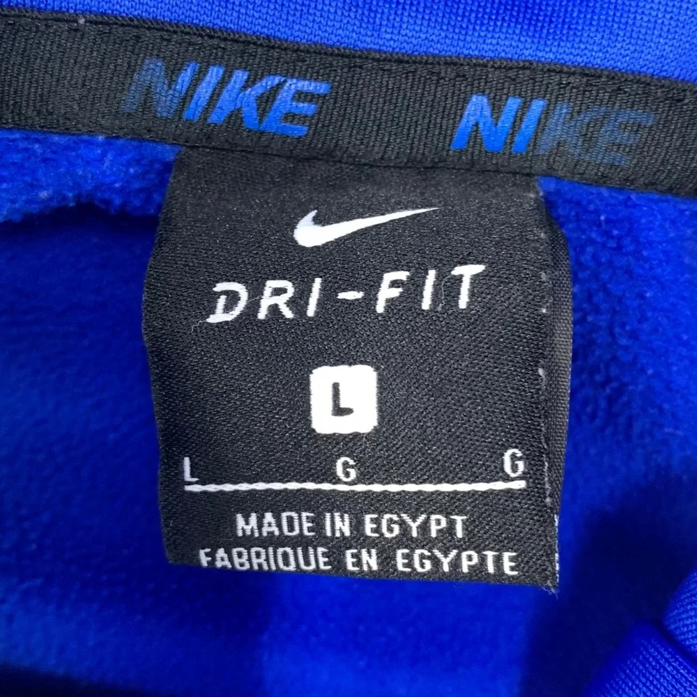 Nike Therma-Fit Hoodie Mens Large Blue Performance Pullover Sweatshirt